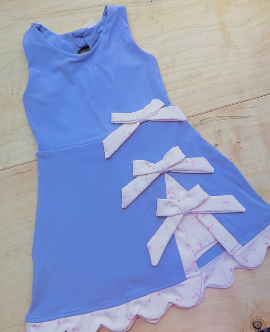 💚 Floral & Gingham Athletic Dress 💜- GIRLS