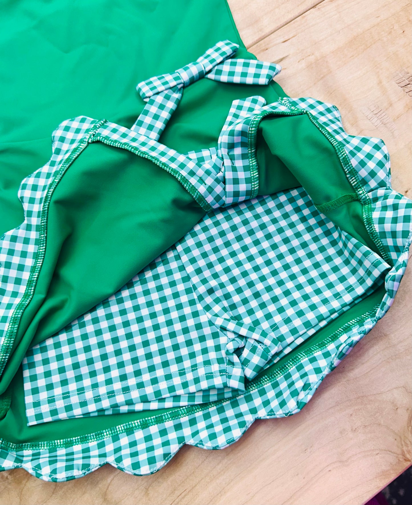 💚 Floral & Gingham Athletic Dress 💜- GIRLS