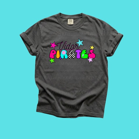 RETRO VIDOR PIRATES NEON- T-SHIRT - (COMFORT COLOR) 072226LW