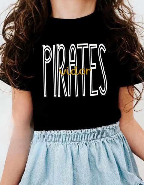 TALL SKINNY GAME DAY (VIDOR PIRATES) (GOLD FONT) - T-SHIRT - (GILDAN) 080626LW