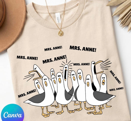 Teacher Seagull   - T-SHIRT - (COMFORT COLORS/BELLA)042726LW