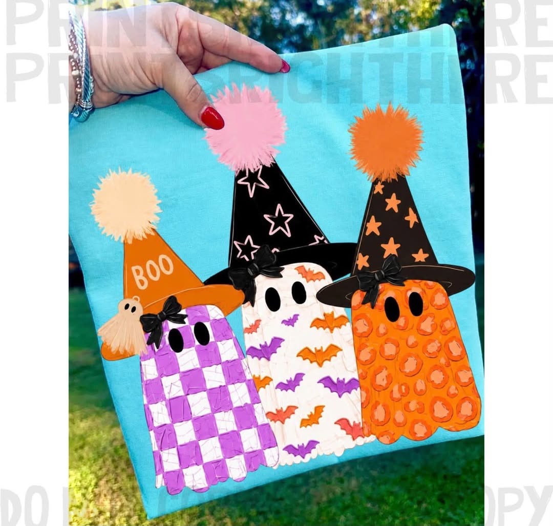 Witch Hat Ghosts 👻 -T SHIRT - (RABBIT SKINS ) 081026LW