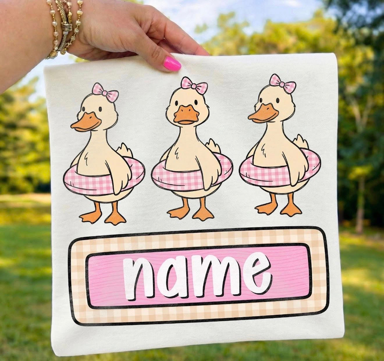 Summer Goose with Name (Boy&Girl Version) 🩷🪿💙-T-SHIRT - (BELLA)043026LW