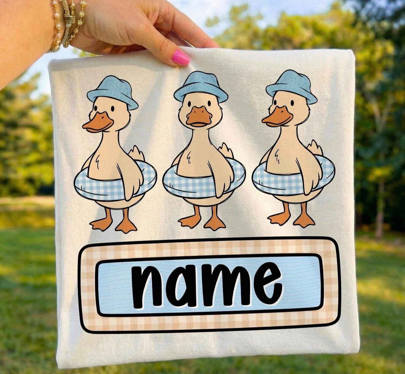 Summer Goose with Name (Boy&Girl Version) 🩷🪿💙-T-SHIRT - (BELLA)043026LW
