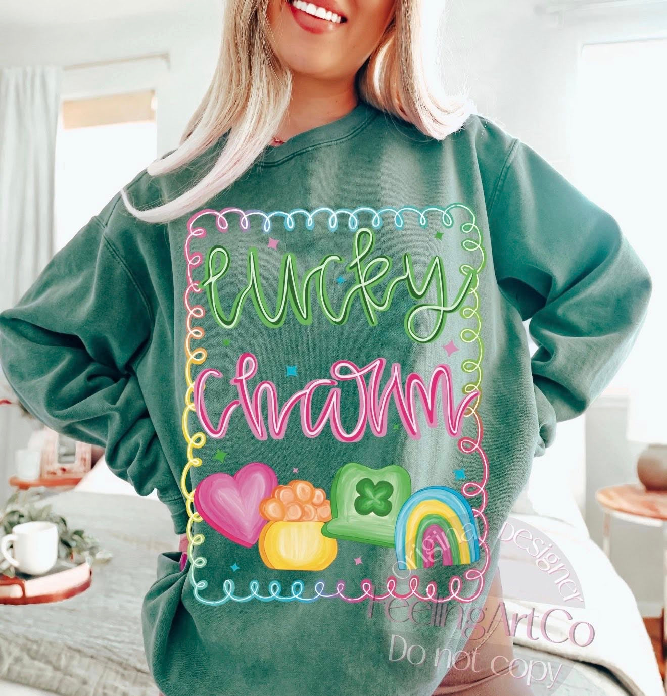 Hand Drawn Lucky Charm 💚- TSHIRT- (COMFORT COLOR/BELLA)