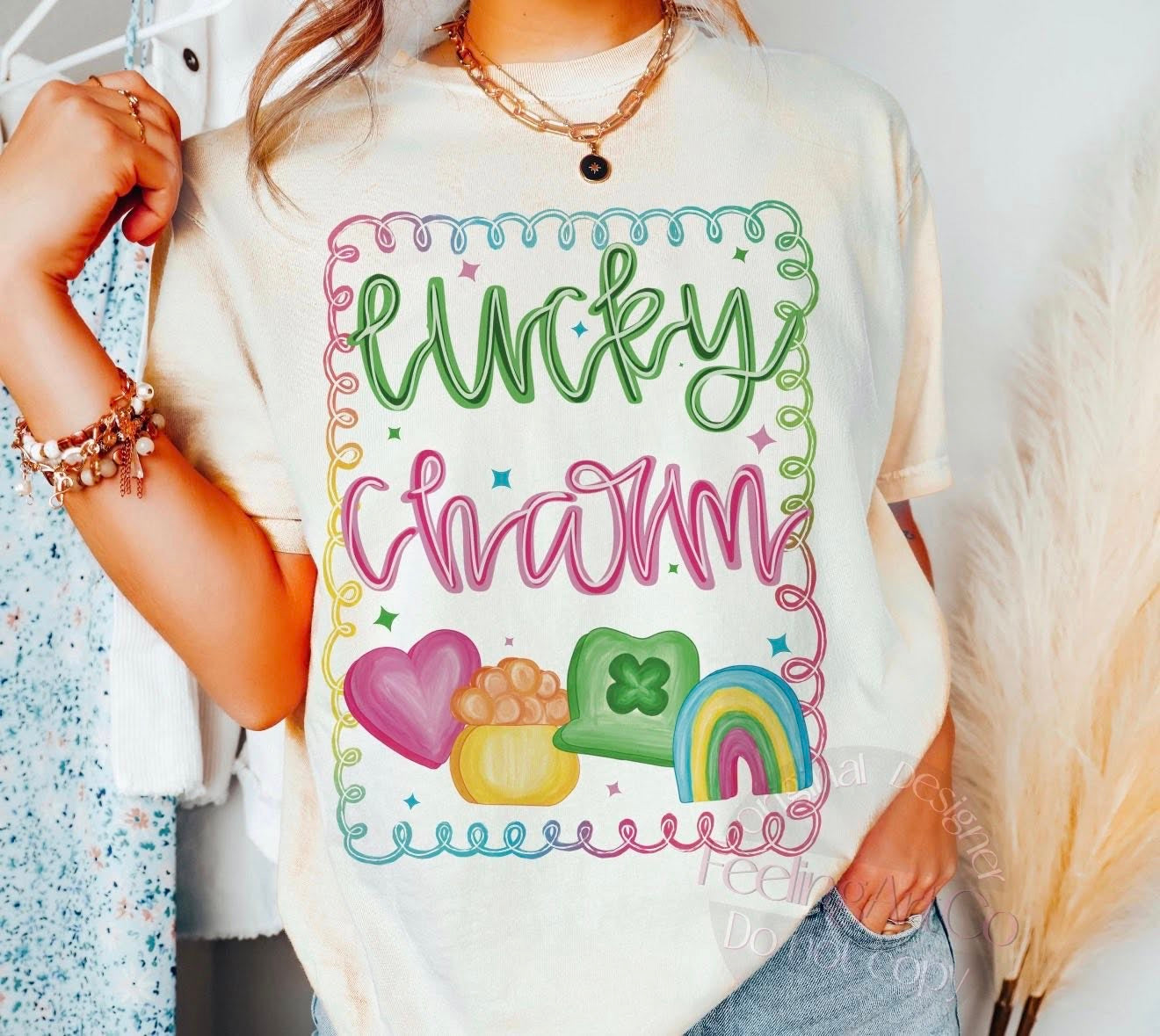 Hand Drawn Lucky Charm 💚- TSHIRT- (COMFORT COLOR/BELLA)