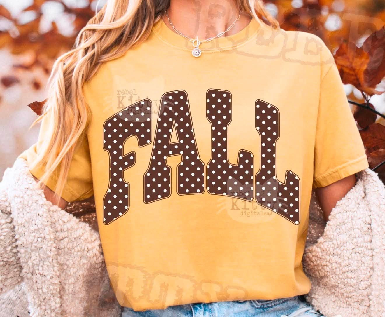 Polkadot fall (orange or brown design) - T-SHIRT - (COMFORT COLOR) 071326LW