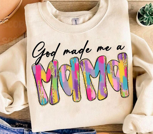 God Made A Mama 💜   - T-SHIRT - (GILDAN/JERZEES)050426LW