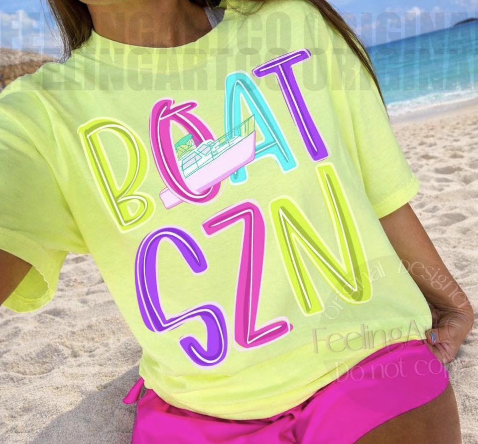 Neon Boat SZN 💖 -(T-SHIRT)- (COMFORT COLOR/BELLA)061226br