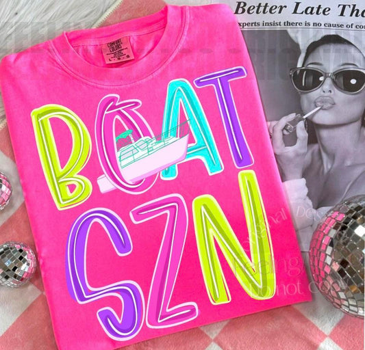 Neon Boat SZN 💖 -BOXY TEE- (COMFORT COLOR)050626LW