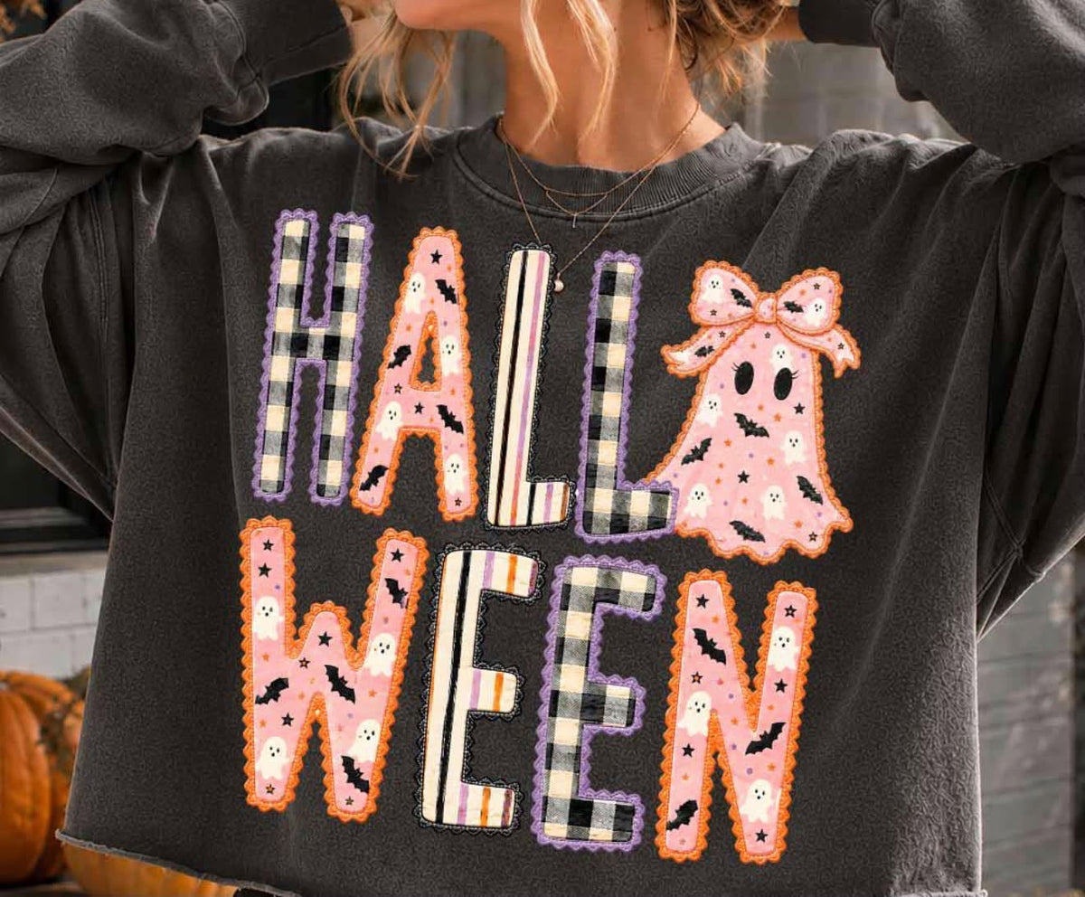 GIRL HALLOWEEN STACKED 99261 -T SHIRT- (COMFORT COLOR) 091026lw