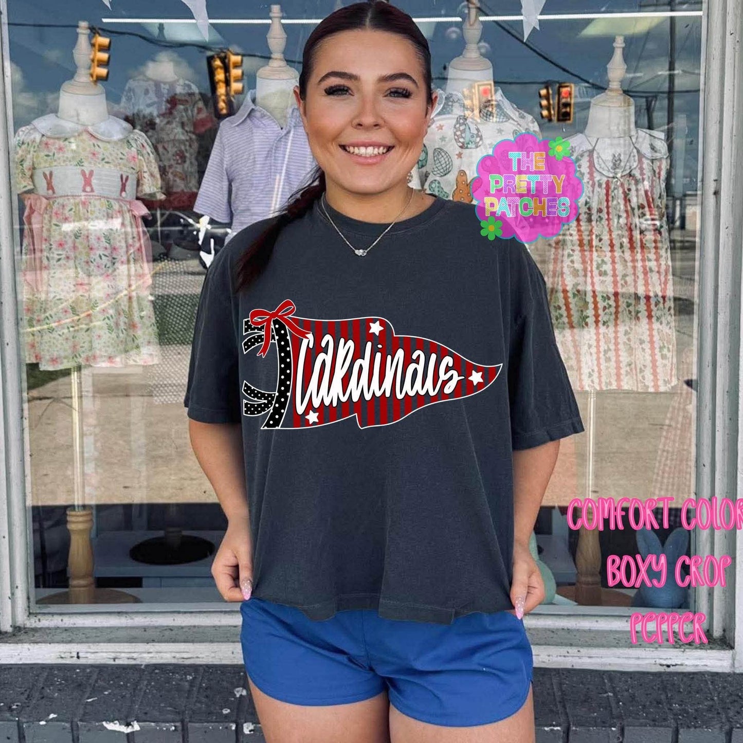 Stripes & Polka Dot Pennant Flag Game Day (CARDINALS) - T-SHIRT - (GILDAN) 071526LW