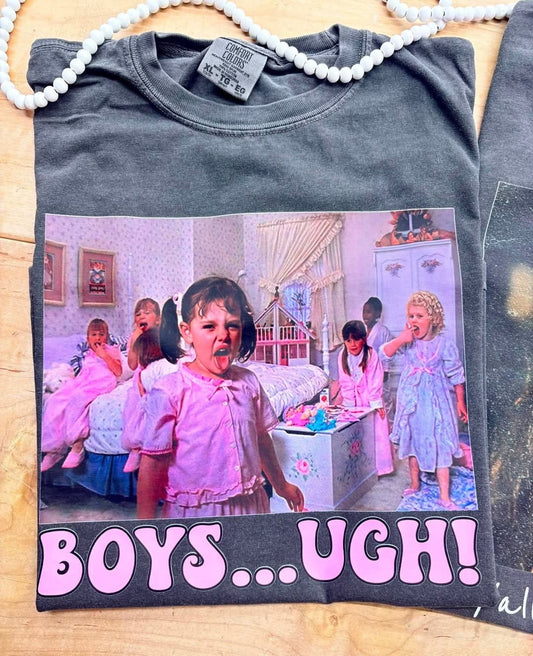 BOYS… UGH! 🙄🩷 - T-SHIRT - (RABBIT SKINS) 091326LW