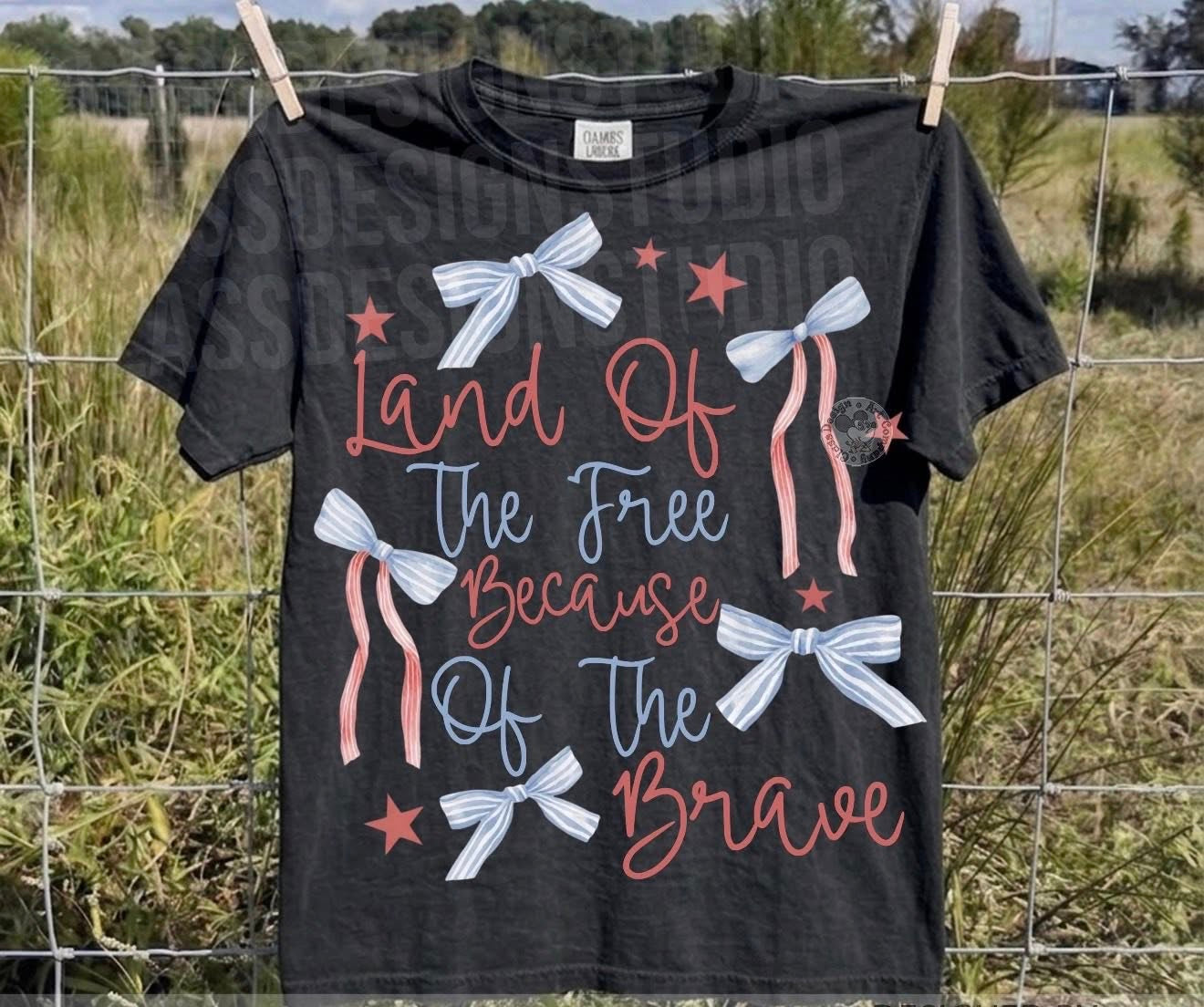 Land of the free because of the brave ❤️ - T SHIRT - (GILDAN/RABBIT SKINS)-051925lw