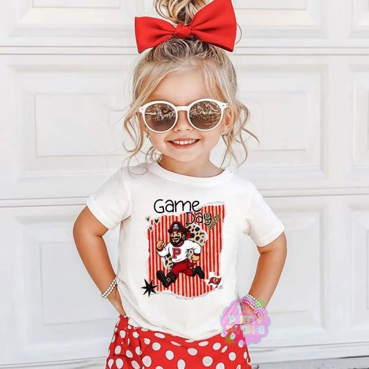 VARSITY MASCOT (DEWEYVILLE PIRATES) - T SHIRT - (GILDAN/RABBIT SKINS)-051925LW