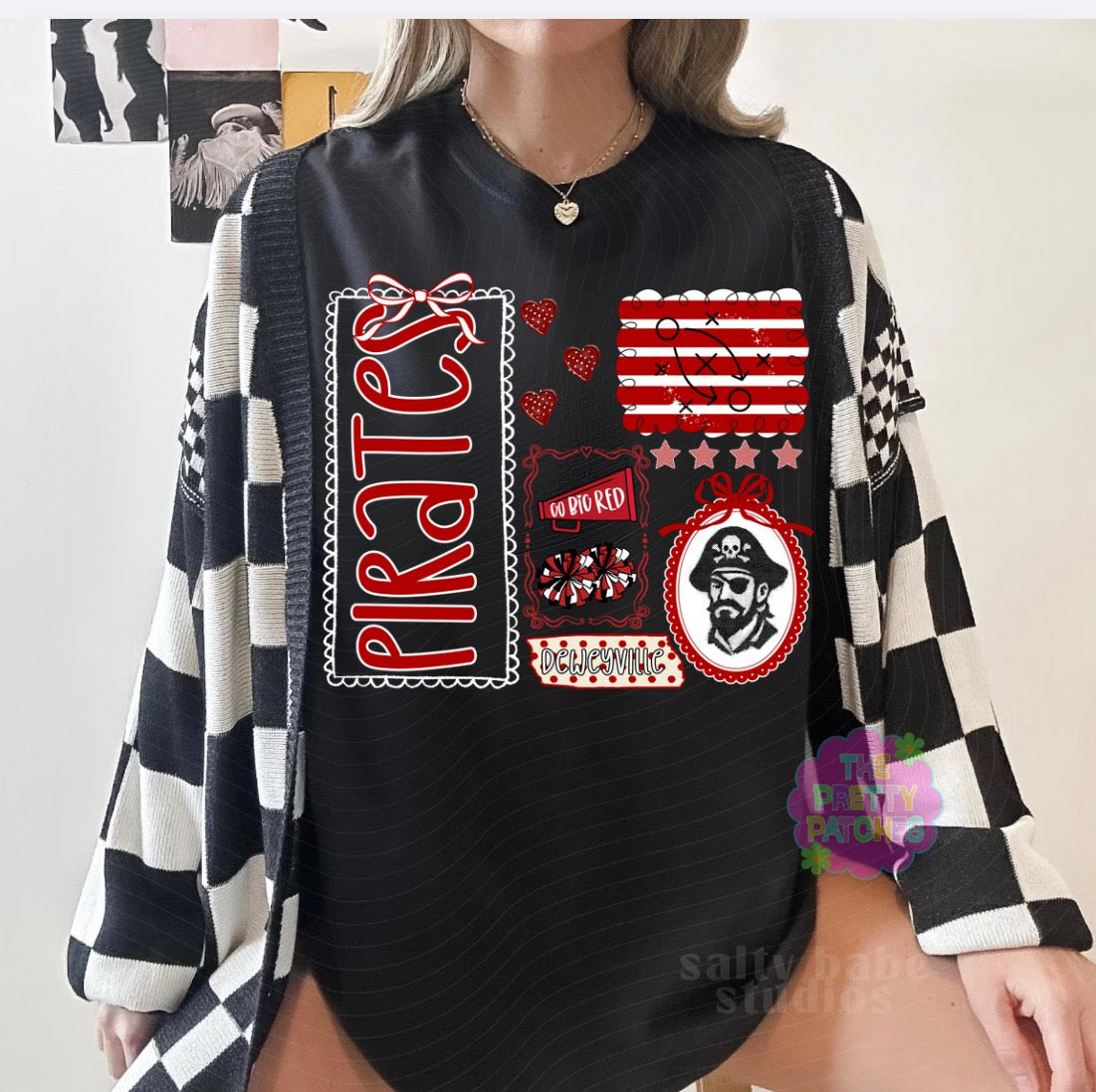 GAME DAY STAMPS (DEWEYVILLE PIRATES) - T SHIRT - (COMFORT COLOR/BELLA)052226LW