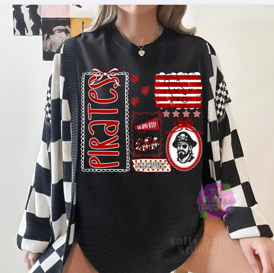 GAME DAY STAMPS (DEWEYVILLE PIRATES) - T SHIRT - (COMFORT COLOR/BELLA)052226LW