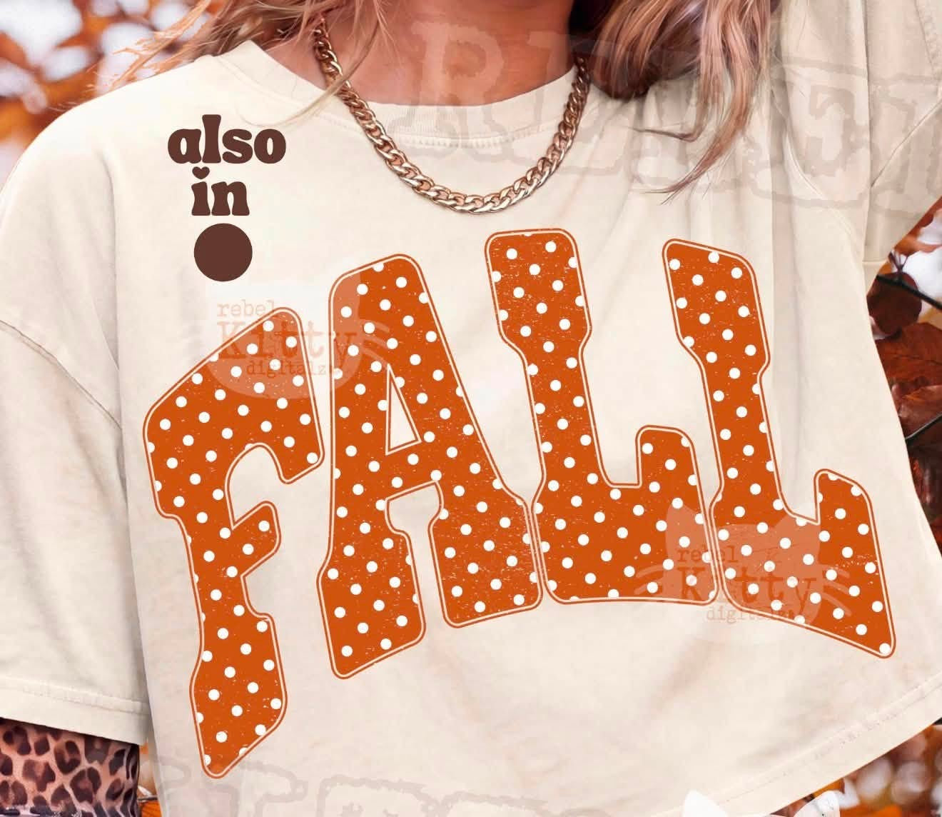Polkadot fall (orange or brown design) - T-SHIRT - (COMFORT COLOR) 071326LW