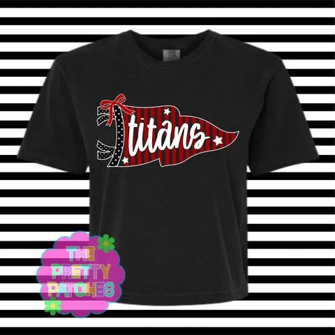 Stripes & Polka Dot Pennant Flag Game Day (TITANS) - T-SHIRT - (COMFORT COLOR) 071526LW