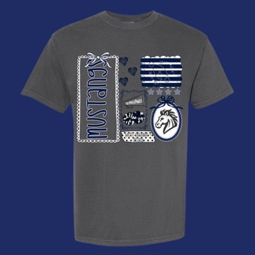GAME DAY STAMPS (WOS MUSTANGS) - T SHIRT - (COMFORT COLOR/BELLA)052226LW