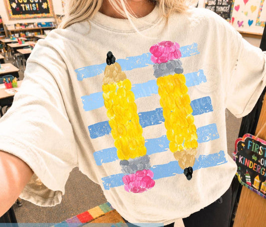 Stripes & Pencils ✏️- T SHIRT - (GILDAN/JEREEZ/LAT)- 052026LW
