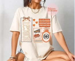 GAMEDAY STAMPS (ORANGEFIELD BOBCATS)  - T SHIRT- (Comfort Color/Bella)-060126LW