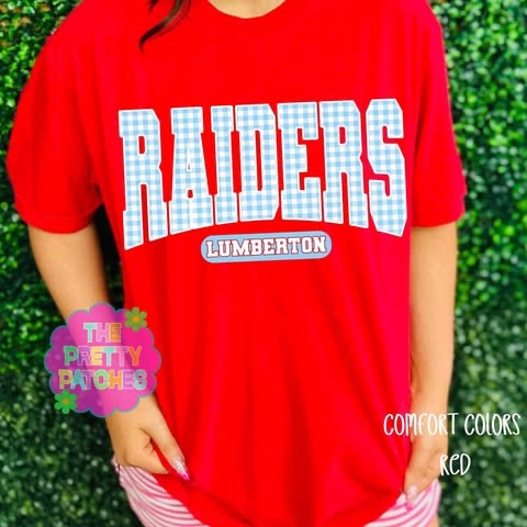 GINGHAM LUMBERTON RAIDERS - T SHIRT - (COMFORT COLOR/BELLA)060326LW