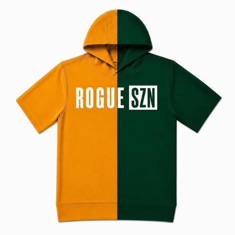 ROGUE SZN (WHITE FONT) SPLIT HOODIE GOLD & GREEN -YOUTH - PREORDER (HAPPY DAYS) 071726LW