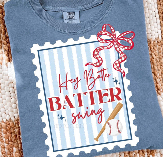 HEY BATTER BATTER SWING ⚾️- TSHIRT- (GILDAN/JERZEES)