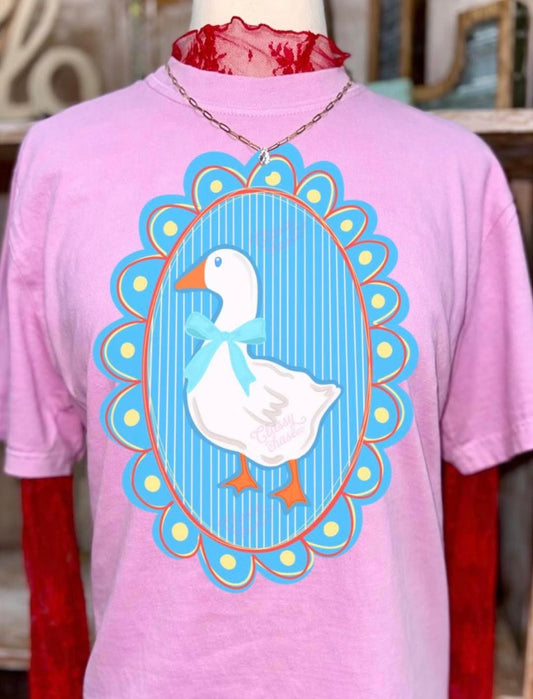 Cutie Goose 🪿🩵 - T SHIRT - (COMFORT COLOR/BELLA)