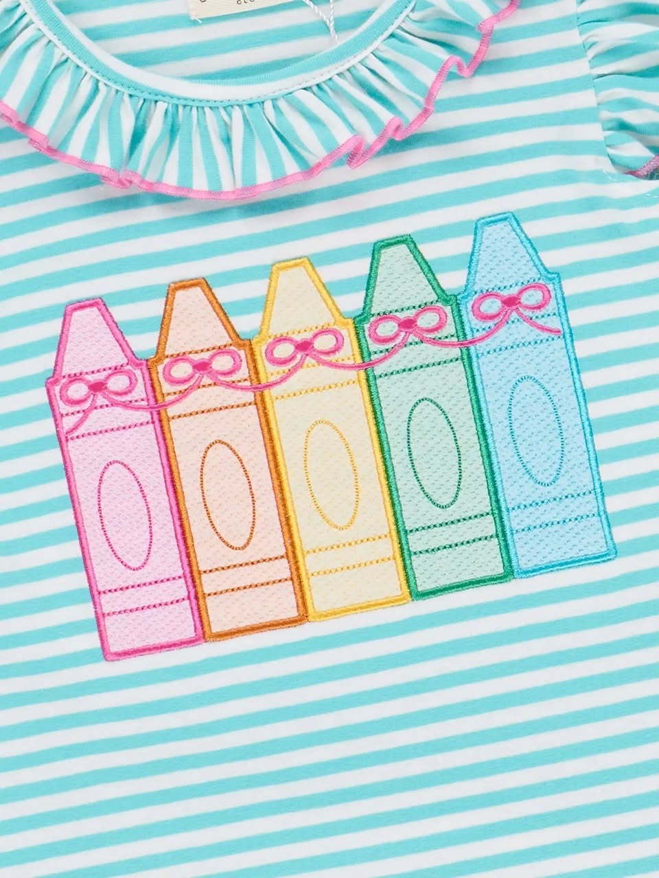 PREORDER- Color Me Happy Striped Crayon Cotton Outfit 060926LW