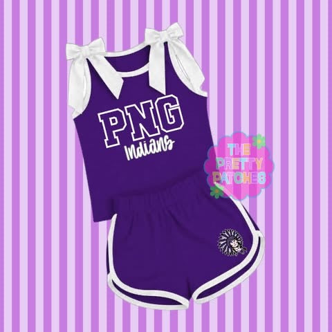 PNG INDIANS BOW STRAP TANK SET (PURPLE BASE WITH WHITE TRIM) (PREORDER) (TRUSTED) 070226LW