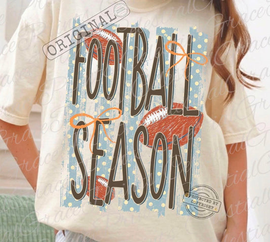 Football Season with Polka Dot Stripes - SWEATSHIRT (Gildan)-070326MG
