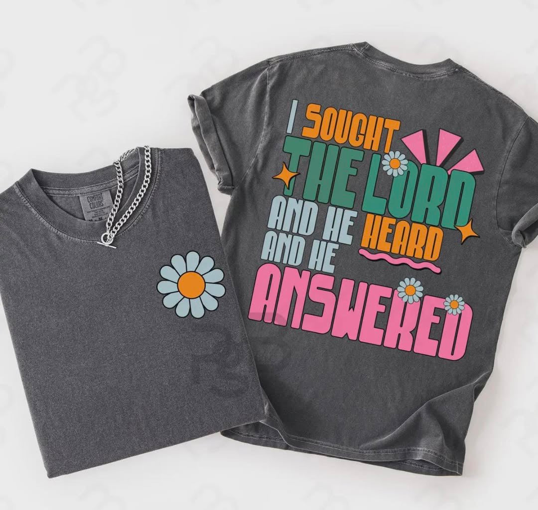 I sought the Lord 🩷- T-SHIRT - (GILDAN/JERZEES)-061226br