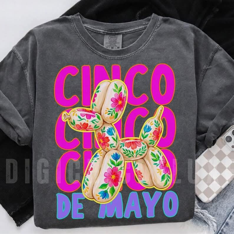 Cinco De Mayo - Balloon Dog 💕 - T-SHIRT - (GILDAN/JERZEES) 061226br