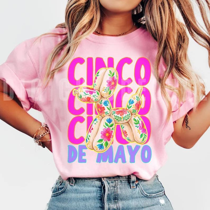 Cinco De Mayo - Balloon Dog 💕 - T-SHIRT - (GILDAN/JERZEES) 061226br