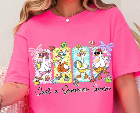 Just A Summer Goose 🪿 - T SHIRT - (COMFORT COLOR/BELLA)04.10.26LW