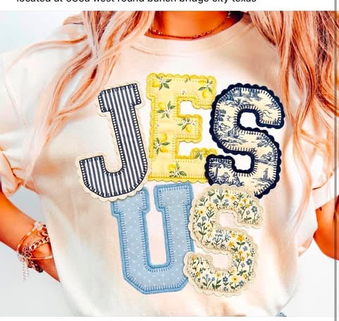 Patchwork Jesus  - T-SHIRT - (COMFORT COLOR) 080326lw