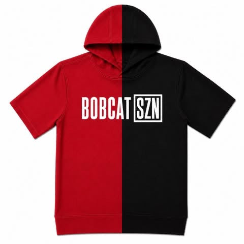 BOBCAT SZN (WHITE FONT) SPLIT HOODIE RED & BLACK -YOUTH - PREORDER (HAPPY DAYS) 080426LW