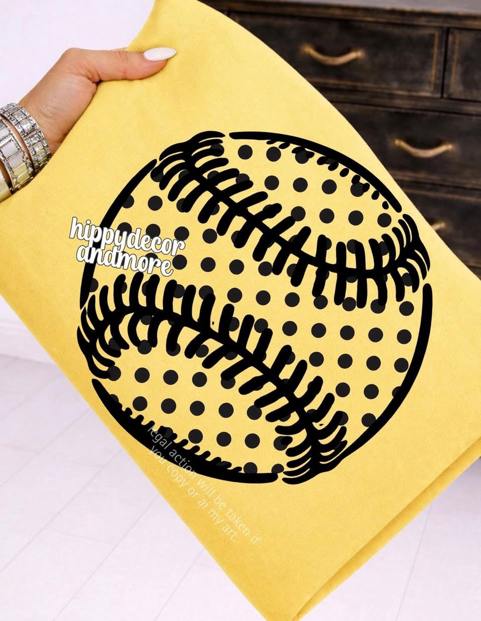 Polka Dot Baseball/Softball 🥎⚾️ - TSHIRT- (COMFORT COLOR/BELLA)
