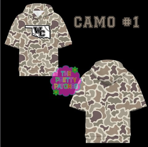 Camo Hooded Tees- (Wright City  Lumberjax)- YOUTH - PREORDER- HAPPY DAYS- 081126lw