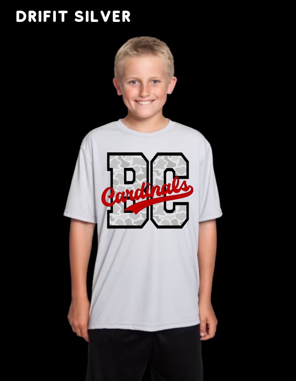 Ghost Camo Block Letter Team  ( BC CARDINALS)  -DRI FIT - (TEAM 365) 081026LW