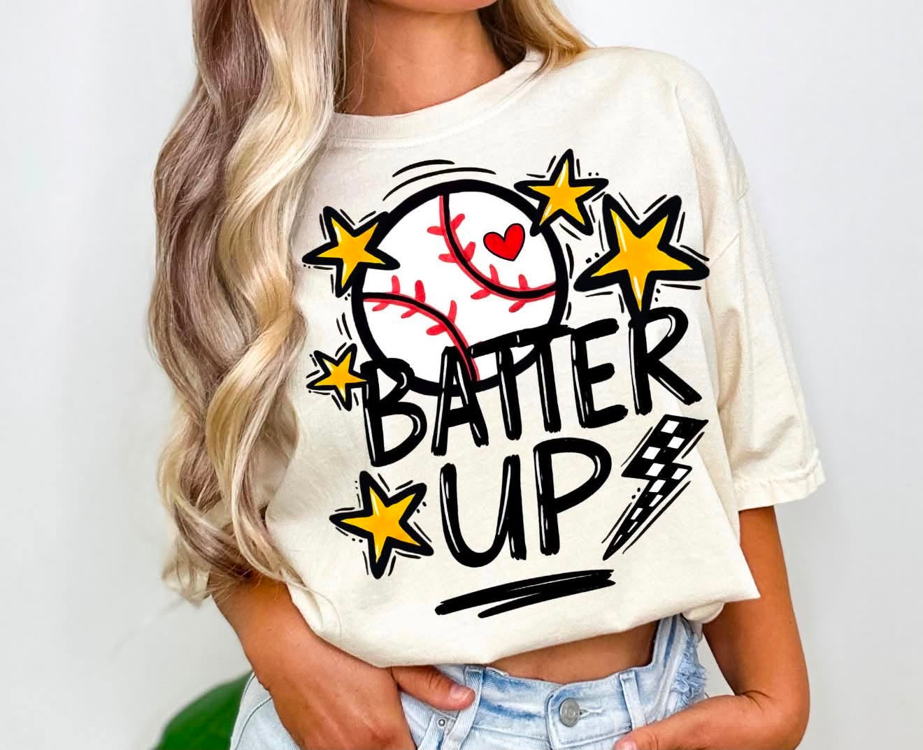 BATTER UP ⚾️-  BOXY TEE- (COMFORT COLOR) 090226LW