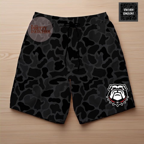 Vintage blackout SHORTS (GEORGIA BULLDOGS) ADULT - PREORDER -090726LW