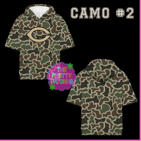Camo Hooded Tees - Commerce Tigers - YOUTH - PREORDER-090726LW