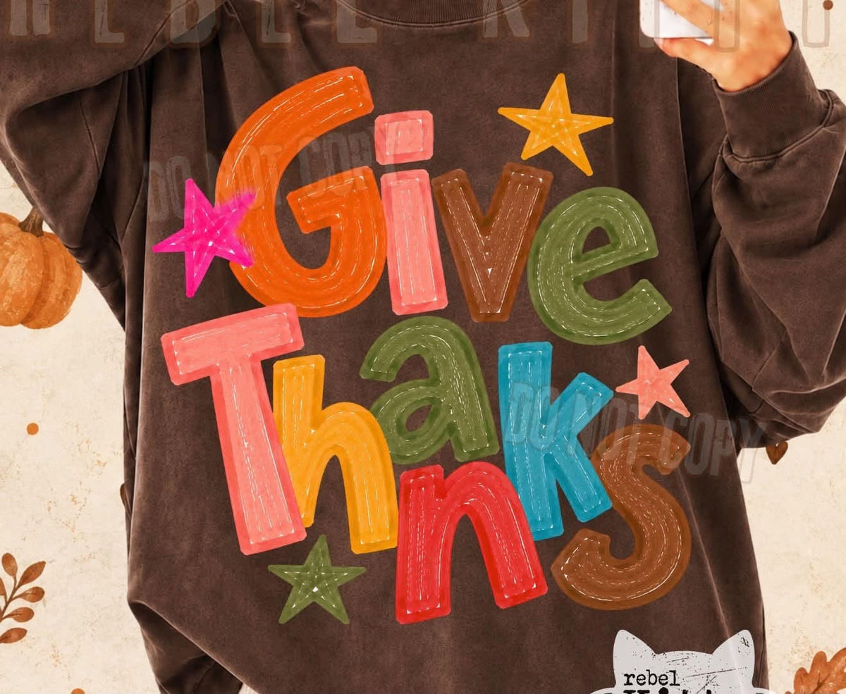 GIVE THANKS 917263- LONG SLEEVE - (COMFORT COLOR) 091926 LW