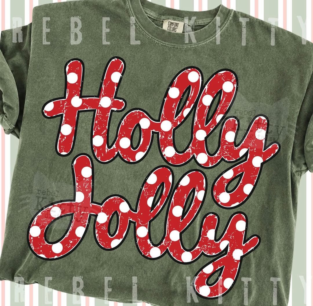 POLKA DOT HOLLY JOLLY 919262-T SHIRT- (RABBIT SKINS) 091926LW
