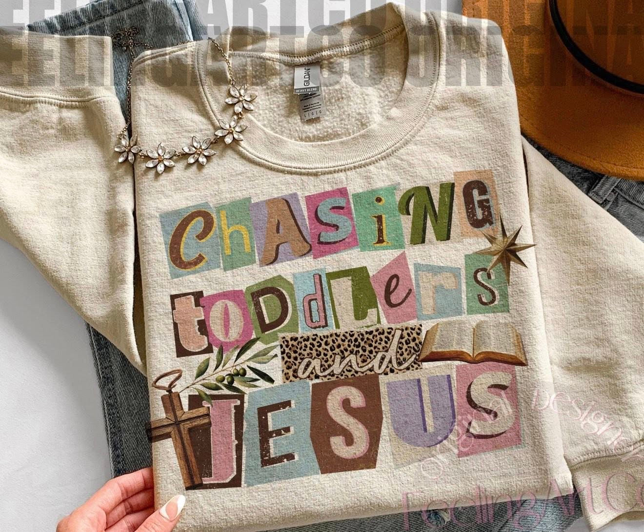 Chasing Toddlers & Jesus 🤎- TSHIRT- (GILDAN/JERZEES)