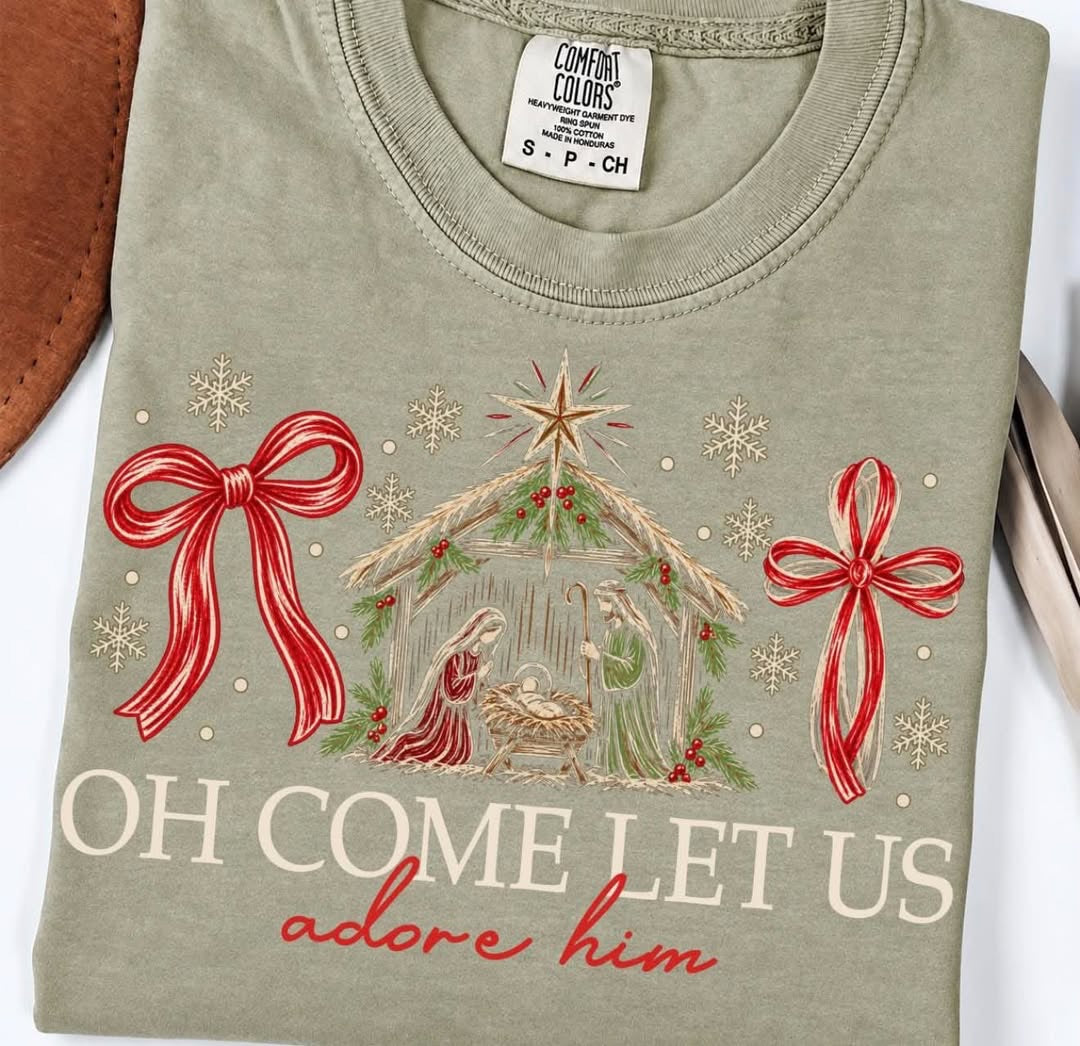 OH COME LET US ADORE HIM 927263-----T SHIRT----- (COMFORT COLORS) 092826lw