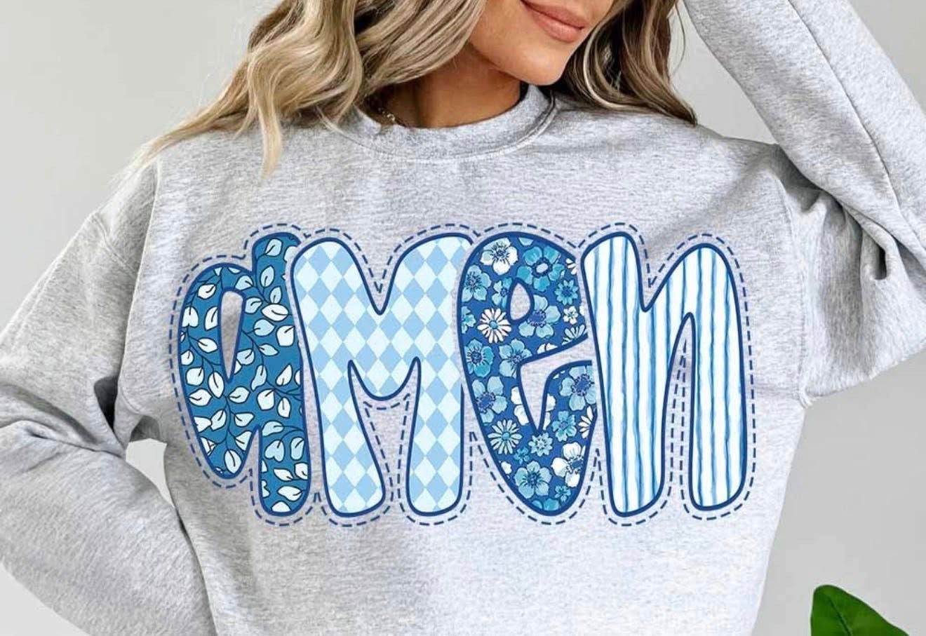 AMEN 💙🩵 - TSHIRT- (GILDAN/JERZEES)